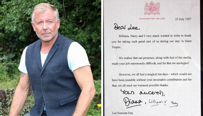Lee Samsun received a heartwarming thank you note from Diana, William and Harry after the trip