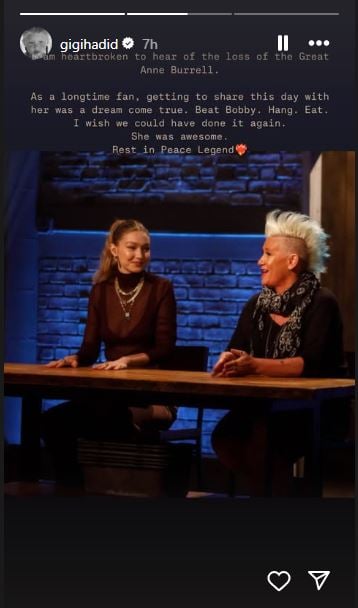 Gigi Hadid pays heartwarming tribute to Anne Burrell