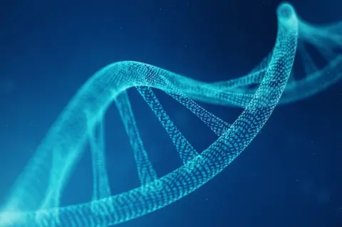 Getty Images A stylised drawing of the DNA double Helix with 1s and 0s appearing in the bonds between the molecules to illustrate its synthetic nature