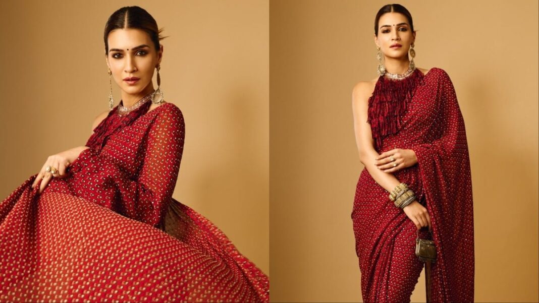 Kriti Sanon Redefines Festive Romance In A Fiery Red Anita Dongre Saree | Fashion News