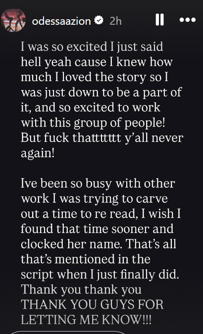 Odessa Azion responds to Deep Cuts casting backlash with big decision